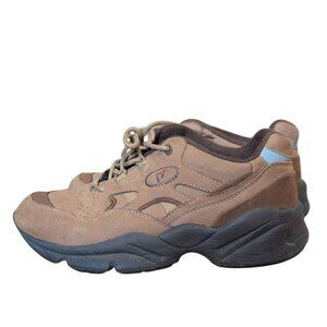 Propet Stability Walker Sneaker Lace up Brown Athletic Activewear Leather Shoes